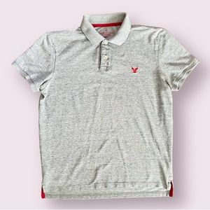 American Eagle Outfitters Jersey Polo Shirt in Gray